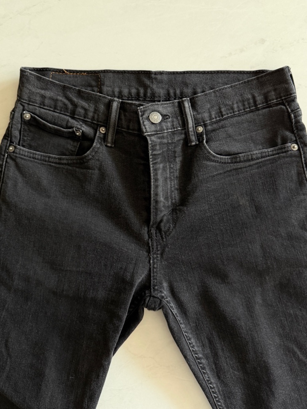 Levi’s 502 Black Jeans Mens 31x30 Tapered Fit Stretch Denim Dark Wash Casual - Picture 6 of 11